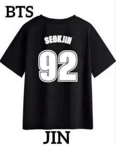 BTS ジン　アリラン　ゼッケン風プリントTシャツ　ブラック　Mサイズ