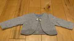 familiar ボレロ　ウール　グレー　90㎝　うさぎとくまのリボンのサムネイル