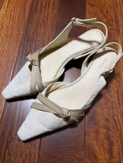 RANDA ミュール LLサイズ ベージュ バックストラップ付き