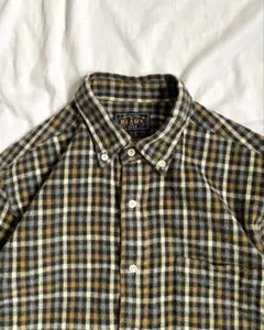 BEAMS PLUS 日本製 美品 フランネル ボタンダウンシャツ M チェック