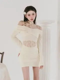 コルセットレースカットミニワンピース