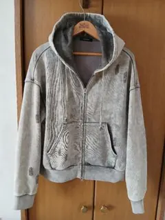 JEANASIS Fadeカラー ダブルZip フーディー 短丈 グレー系 美品