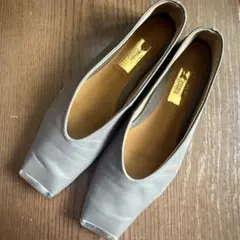 Le Talon GRISE 25cmレザー　スクエア　メタル　フラット