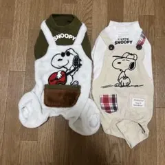 スヌーピー犬服オーバーオール2点セット