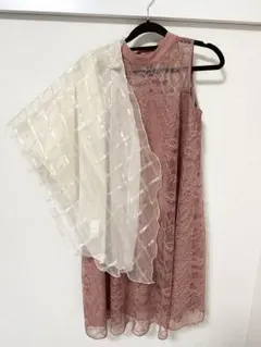 美品　カエン　総レースワンピース　ドレス　ストール付き