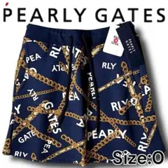 0 新品 パーリーゲイツ チェーンロゴ柄 ツイルダンボール スカート