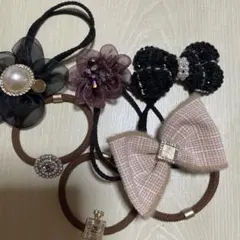 ヘアゴム 6個セット 花とリボン