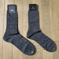 メンズ靴下2足セット　アクアスキュータム、ランバン