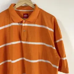 メンズ　ポロシャツ　オレンジ　ボーダー