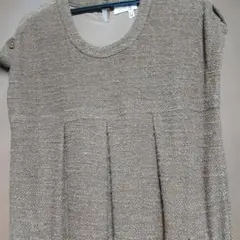courreges40茶色、Lサイズ、袖無しジャンバースカート、チュニック、