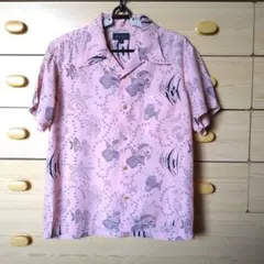 ピンク アロハシャツ Lサイズ 和柄着物リメイク ピンク アロハシャツ Lサイズ 和柄着物リメイク - メルカリ