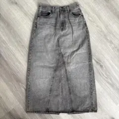 UNIQLO JEANS グレー ロングスカート スリット入り