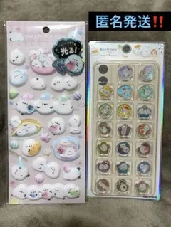 シマエナガ マシュマロシール　暗いところで光る　キラコロ　おはじきシール