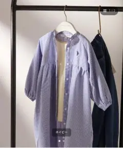 【U.S. POLO ASSN】ワンポイント刺繍シャツワンピース　140のサムネイル