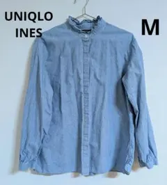 ユニクロINESイネスコットンフリルシャツ M
