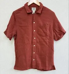 美品　L.L.Bean　クラウド　ガーゼ　半袖　シャツ　シワ加工　メンズ　Sのサムネイル