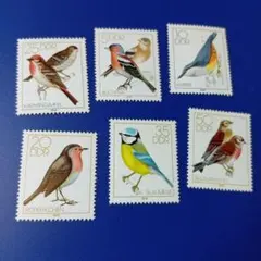 8989 外国切手 ドイツ DDR 1979年 鳥類 歌鳥 6V