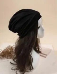 ビーニー　黒　ブラック　y2k 帽子