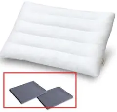 【グレー カバー2枚】整眠ラボ 日本製 低め枕 3cm 60×40cmのサムネイル