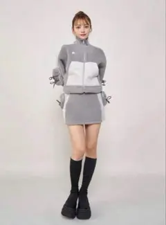 Darich/ボアコンビリボンポケットブルゾン セットアップ