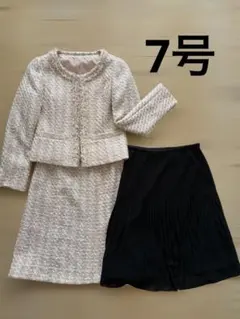 【美品】ピンクツイードスーツ3点セット　7号