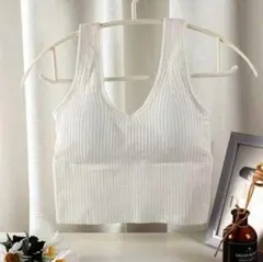 ブラトップ ノンワイヤー カップ付き 【 ホワイト 】　ショート丈 インナー