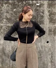 UND WAVE NECK SHEER SET KNIT