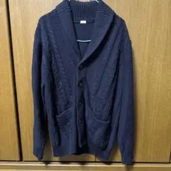 ネイビー ケーブルニット カーディガン