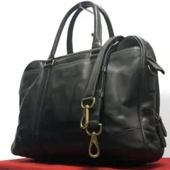 美品　コーチ　ビジネスバッグ　2way　A4収納可　レザー　ブラック　70777