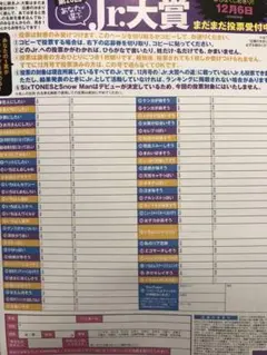 Myojo Jr.大賞 応募用紙 21枚 Myojo恋人にしたいジュニア大賞☆投票用紙を10分か20分で埋める