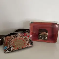 FURLA クリアショルダーバッグ ブラウン