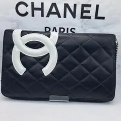 美品　CHANEL　カンボンライン　オーガナイザー　ブラック　長財布　財布