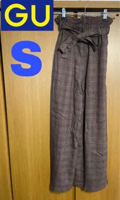 匿名配送可能 GU チェックのカジュアルパンツ