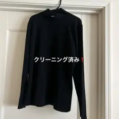 クリーニング済❗️ウール100% ハイネック長袖セーター　ブラック
