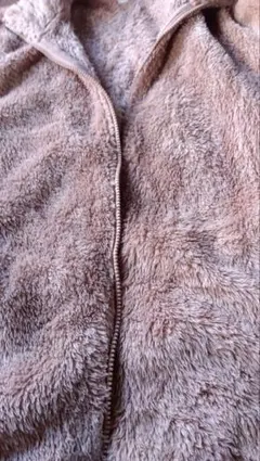ベージュ フリースジャケット ジッパー付き