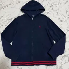 【人気カラー】ラルフローレン　ジップパーカー　ポニー　刺繍　ネイビー　M