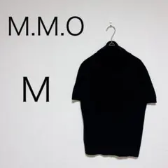 M.M.O レディース ニット 半袖 タートルネック ブラック M
