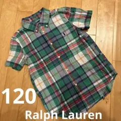 ラルフローレン　チェック柄　半袖シャツ　Ralph Lauren 120