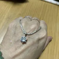 大粒ジルコニアステンレス製ネックレス