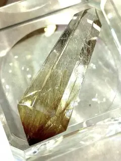 天然石 シトリンクォーツ クラスター ファントム入り 台座付き⭐️2431