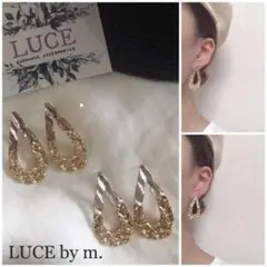 181 ドロップ 雫 ゴールド フープ キラキラ ピアス