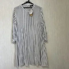 BELLUNA ストライプ柄 シャツワンピース 七分袖