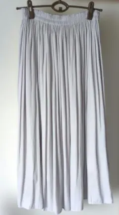 ​【美品】UNIQLOギャザーロングスカート M グレー