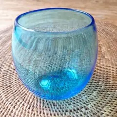 ブルー クラックガラス グラス