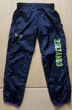 CONVERSE ポリエステルパンツ 黒/紫