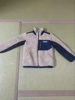 Columbia フリース ベージュ/ネイビー リバーシブル XS 120