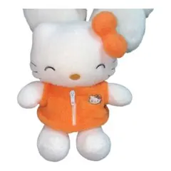 희귀 헬로 키티 봉제 인형 오렌지 양털 조끼 산리오