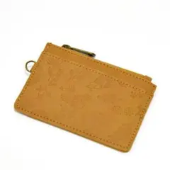 新品 パスケース 小銭入れ イエロー 黄 ボタニカル 定期入れ スウェードレザー