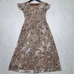 美品　ローラアシュレイ　ロングワンピース　ペイズリー柄　総柄　Aライン