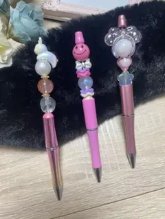 【3本セット】カスタム　ボールペン　ピンク　文房具　筆記用具
